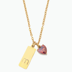 Slim tag Initial Necklace