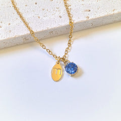 Oval Tag Initial Necklace