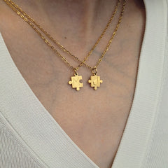 You & Me Puzzle Initial Necklace